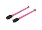 Булавы для художественной гимнастики Indigo 36 см, пластик, каучук, 2шт IN017-PB розовый-черный