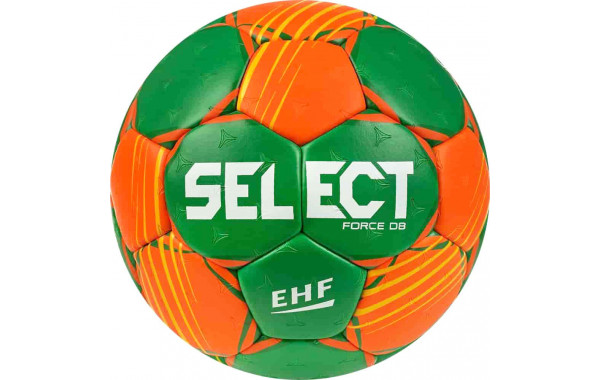 Мяч гандбольный Select FORCE DB V22, 1622858446, Senior (р.3), EHF Appr,ПУ, гибр.сш., оранжево-зеленый 600_380
