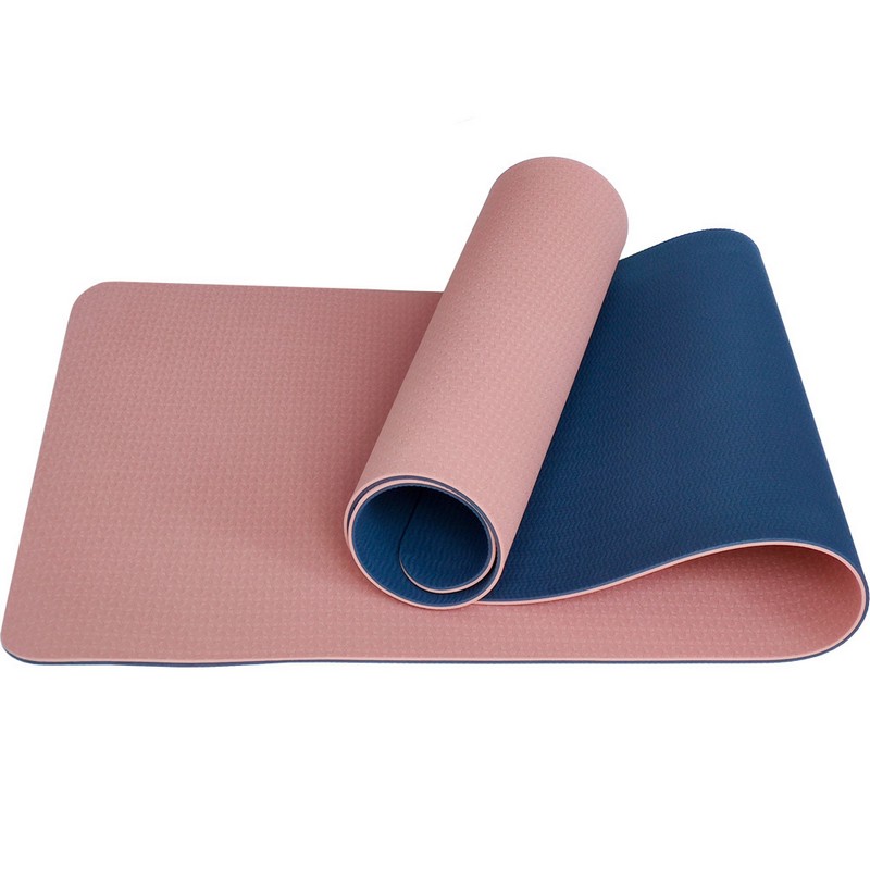 Коврик для йоги 183x61x0,6 см Sportex ТПЕ E33587 розовый\синий 800_800
